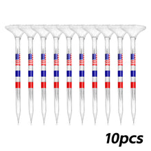 Load image into Gallery viewer, 10PCS 8.3CM Plastic Golf Tees With Colorful Flag Pattern Mug Design Transparent Golf Tee