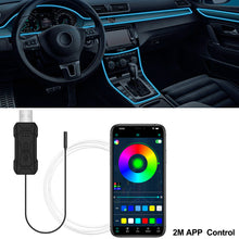 Load image into Gallery viewer, 2/3M RGB LED Car Interior Optic Atmosphere Light Strip APP Control Ambient Neon Invisible Light USB Ambient LED Light Strip