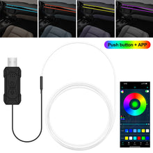 Load image into Gallery viewer, 2/3M RGB LED Car Interior Optic Atmosphere Light Strip APP Control Ambient Neon Invisible Light USB Ambient LED Light Strip