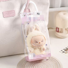 Load image into Gallery viewer, For 17cm Labubu V2 V3 15cm Cotton Doll Outfit Crossbody Pain Bag PVC Storage Bag Dolls Display Bag