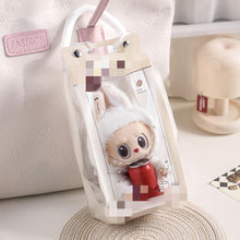 Load image into Gallery viewer, For 17cm Labubu V2 V3 15cm Cotton Doll Outfit Crossbody Pain Bag PVC Storage Bag Dolls Display Bag