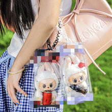 Load image into Gallery viewer, For 17cm Labubu V2 V3 15cm Cotton Doll Outfit Crossbody Pain Bag PVC Storage Bag Dolls Display Bag