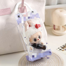 Load image into Gallery viewer, For 17cm Labubu V2 V3 15cm Cotton Doll Outfit Crossbody Pain Bag PVC Storage Bag Dolls Display Bag