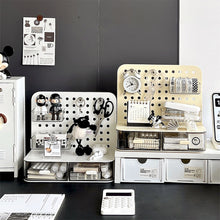 Load image into Gallery viewer, Desktop Perforated Board Storage Box Stationery Sorting Rack Desk Office Cosmetics Storage Rack Pen Holder