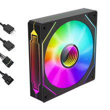Load image into Gallery viewer, 4Pro 120mm ARGB Case Fan PWM Temperature Control 5V 3PIN 3-sided Infinity Mirror Quiet Computer Cooling Fan