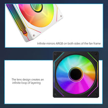 Load image into Gallery viewer, 4Pro 120mm ARGB Case Fan PWM Temperature Control 5V 3PIN 3-sided Infinity Mirror Quiet Computer Cooling Fan