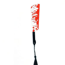 Load image into Gallery viewer, Horror Knife Clear Acrylic Bookmark with Tassel Halloween Themed Series Chopper Saw with Blood Halloween for Bookworms
