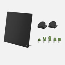 Load image into Gallery viewer, Magnetic Bulletin Board with Stand Magnetic Board for Tabletop with Magnetic Clamp Metal Board for Magnets Display
