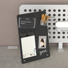 Load image into Gallery viewer, Magnetic Bulletin Board with Stand Magnetic Board for Tabletop with Magnetic Clamp Metal Board for Magnets Display
