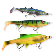 Load image into Gallery viewer, S/M/L 3X-Strong Treble Hook Steel Wire Rig With Weighted Sinker Anti-Rolling Paddle Tail Soft Bait Pike Fishing Stinger Rig Fishing Accessory