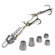 Load image into Gallery viewer, S/M/L 3X-Strong Treble Hook Steel Wire Rig With Weighted Sinker Anti-Rolling Paddle Tail Soft Bait Pike Fishing Stinger Rig Fishing Accessory