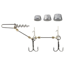 Load image into Gallery viewer, S/M/L 3X-Strong Treble Hook Steel Wire Rig With Weighted Sinker Anti-Rolling Paddle Tail Soft Bait Pike Fishing Stinger Rig Fishing Accessory