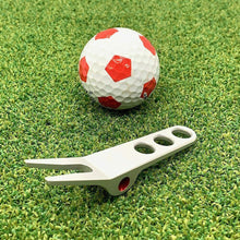 Load image into Gallery viewer, 1PC Golf Greens Fork Zinc Alloy Whistle Shape Repair Fork Turf Repair Tool Golf Equipment Accessories