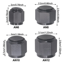 Load image into Gallery viewer, Car Fuel Oil Line Nut Port Adapter N4 AN6 AN8 AN10 AN12 Female Flare Cap Block Off Fitting Plug Aluminum Swivel Hex Head