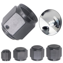 Load image into Gallery viewer, Car Fuel Oil Line Nut Port Adapter N4 AN6 AN8 AN10 AN12 Female Flare Cap Block Off Fitting Plug Aluminum Swivel Hex Head