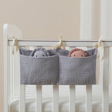 Load image into Gallery viewer, Baby Bedside Storage Bag Cotton Hanging Diaper Holder Multi-Pocket Caddy Baby Room Organization Baby Gift for New Parents