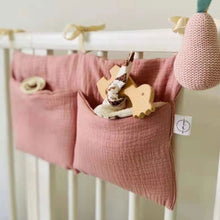 Load image into Gallery viewer, Baby Bedside Storage Bag Cotton Hanging Diaper Holder Multi-Pocket Caddy Baby Room Organization Baby Gift for New Parents