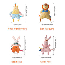 Load image into Gallery viewer, Baby Sleep Aid Plush Calming Toy Interactive Hand Puppet Soft Security Blanket With Chewable Silicone Teether Newborn Sensory Toy