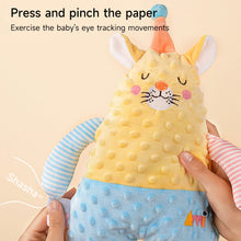 Load image into Gallery viewer, Baby Sleep Aid Plush Calming Toy Interactive Hand Puppet Soft Security Blanket With Chewable Silicone Teether Newborn Sensory Toy