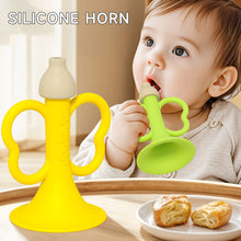 Load image into Gallery viewer, Silicone Teething Whistle Baby Trumpet Toy Multifunctional Developmental Chewable Baby Musical Instrument Oral Motor Skill Toy Infant Breath Trainer