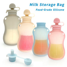 Load image into Gallery viewer, 150ml Leak-Proof Silicone Breast Milk Bags With Scale Washable Eco-Friendly Freezer and Heatable Self-Standing Travel Breast Milk Storage