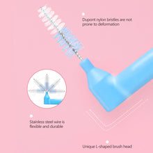 Load image into Gallery viewer, 10pcs L-Shape Interdental Brush Wire Orthodontic Interdental Brush Soft Bristle Tooth Decay Oral Care Hygiene Tool