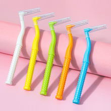 Load image into Gallery viewer, 10pcs L-Shape Interdental Brush Wire Orthodontic Interdental Brush Soft Bristle Tooth Decay Oral Care Hygiene Tool