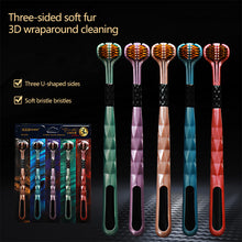 Load image into Gallery viewer, 3D Three-dimensional Toothbrush Long Handle Manual Adult Toothbrush Three-sided Couple Toothbrush Tooth Cleaning Tool