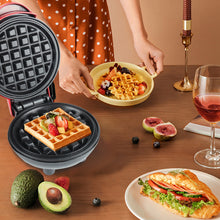 Load image into Gallery viewer, Mini Waffle Pancake Maker EU/US/UK Plug Non-Stick Portable LED Indicator Gift for Baking Lovers/Kids Parent-Child Baking Appliance