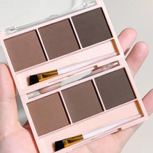 Load image into Gallery viewer, 3-Color Brow Powder Set with Brush Makeup Black Brown Coffee Waterproof Eyebrow Powder Eye Brow Palette Long-lasting Color-resistant