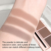 Load image into Gallery viewer, 3-Color Brow Powder Set with Brush Makeup Black Brown Coffee Waterproof Eyebrow Powder Eye Brow Palette Long-lasting Color-resistant