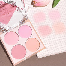 Load image into Gallery viewer, 4-color Blush Matte Brightening Peach Pink Coral Low Saturation Shrinking And Expanding Natural Contour Rouge Face Cosmetics