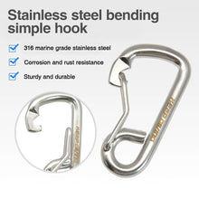 Load image into Gallery viewer, 1PC 316 Stainless Steel Bent Simple Hook 80MM Single-Head Scuba Diving BCD Gear Spring Quick-Release Safety Buckle