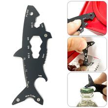 Load image into Gallery viewer, Multi-function 15 In 1 Shark Shaped Outdoor Bottle Opener Wallet Tool Card Stainless Pocket Screwdriver Survival Tool Keychain 