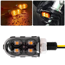 Load image into Gallery viewer, 4LED Mini 12V Motorcycle Turn Signal Light Lamp Indicators Blinker Amber Motorbike