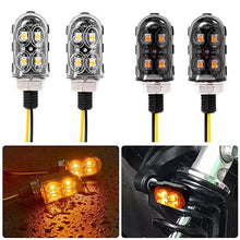 Load image into Gallery viewer, 4LED Mini 12V Motorcycle Turn Signal Light Lamp Indicators Blinker Amber Motorbike