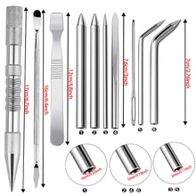 Load image into Gallery viewer, DIY Paracord Needle Tool Marlinspike Set Different Size Stainless Steel Knotter Tools Paracord FID Lacing Stitching Needles Tool