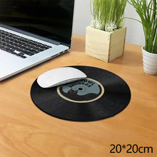 Load image into Gallery viewer, Vintage Vinyl Inspired Mouse Pad Round Non-Slip Rubber Computer Desk Mat Accessories Office Mouse Mat Playmat Rug Desk Gadgets