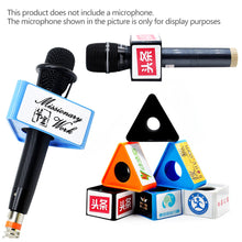 Load image into Gallery viewer, Red/Black/Yellow/White/Blue ABS KTV Mic Microphone Logo Flag Station Square Shaped Interview 38mm