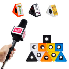 Load image into Gallery viewer, Red/Black/Yellow/White/Blue ABS KTV Mic Microphone Logo Flag Station Square Shaped Interview 38mm