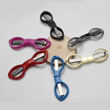 Load image into Gallery viewer, Simple Portable Folding Scissors Solid Color Glasses Shape Paper Cutters Students Handmade DIY Tools School Office Supplies