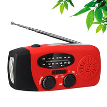 Load image into Gallery viewer, 2000 mAh Emergency Radio with LED Lights Radio USB Solar Charging Light Outdoor Travel Portable Rechargeable FM/AM Radio