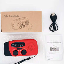 Load image into Gallery viewer, 2000 mAh Emergency Radio with LED Lights Radio USB Solar Charging Light Outdoor Travel Portable Rechargeable FM/AM Radio