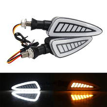 Load image into Gallery viewer, Pair 12V Motorcycle LED Turn Signal Lamp Sequential Dual-color Amber Flowing LED Indicator Lights Accessories