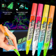 Load image into Gallery viewer, Double Headed Dual Color Glow in The Dark Pen Waterproof Non Fading Marking Pen Student DIY Color Painting Luminous Highlighter Pen