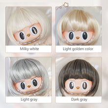 Load image into Gallery viewer, For 17cm Labubu Fashion Wig Short Hair High Temperature Fiber Soft Silk Doll Wig Multi-color Doll's Accessories