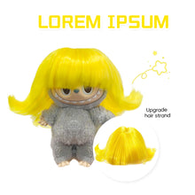 Load image into Gallery viewer, For 17cm Labubu Fashion Wig Slightly Curled Short Waves Hair High Temperature Fiber Soft Silk Doll Wig Doll's Accessories