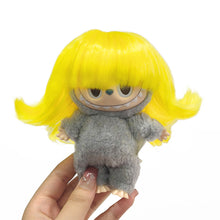 Load image into Gallery viewer, For 17cm Labubu Fashion Wig Slightly Curled Short Waves Hair High Temperature Fiber Soft Silk Doll Wig Doll's Accessories