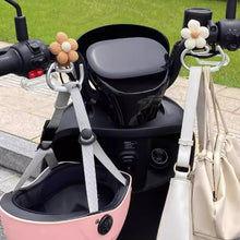 Load image into Gallery viewer, Aluminium Alloy Motorcycle Electric Bike Hand Bar Hook Helmet Storage Luggage Bag Hanger Holder Leather with Flower For Bicycle Scooter