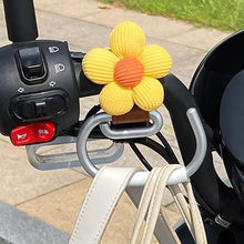 Load image into Gallery viewer, Aluminium Alloy Motorcycle Electric Bike Hand Bar Hook Helmet Storage Luggage Bag Hanger Holder Leather with Flower For Bicycle Scooter